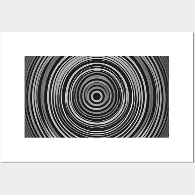 Concentric Wavy Lines (Black and White) Wall Art by SmartPufferFish